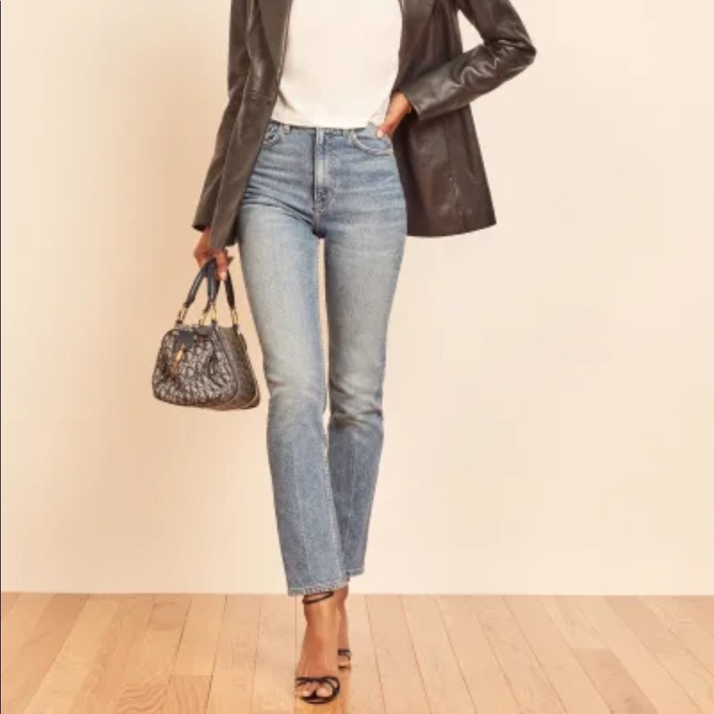 Reformation Liza Ultra High Rise Straight Jeans - Malta